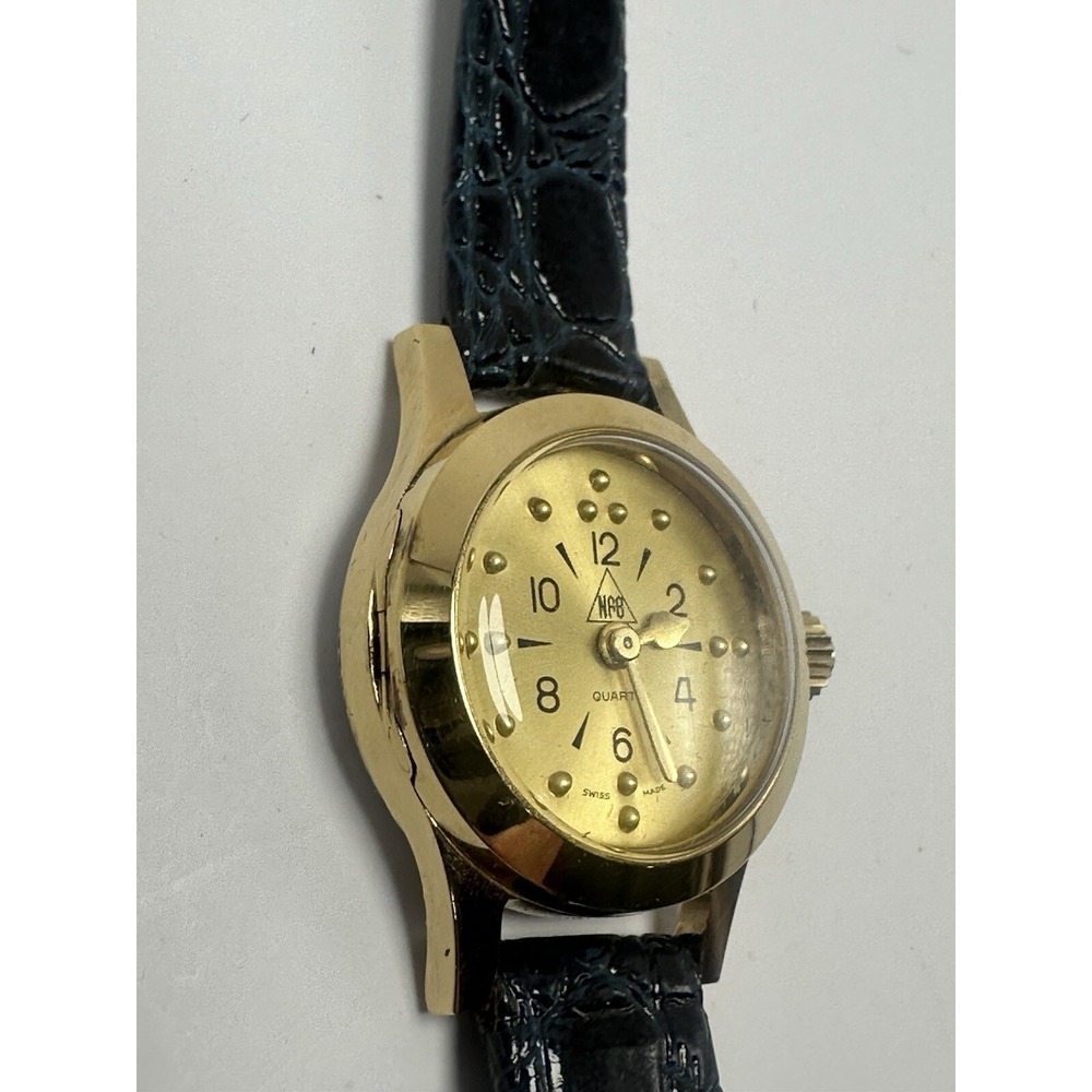 NFB Braille‎ Ladies Watch New Battery Swiss Made 25MM 7" Leather Band C27 - Picture 4 of 13